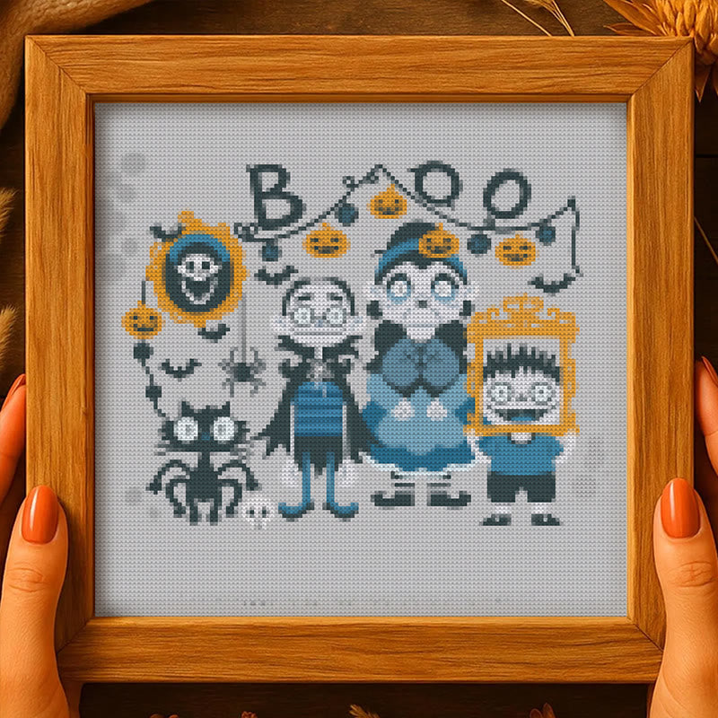 Cross Stitch Kit - Halloween Creepy Vampire | Perfect For Wall Decor | Diy Handmade Artwork - image 4