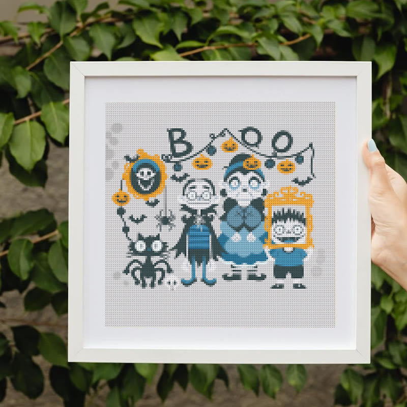 Cross Stitch Kit - Halloween Creepy Vampire | Perfect For Wall Decor | Diy Handmade Artwork - Halloween Creepy Vampire - image 0