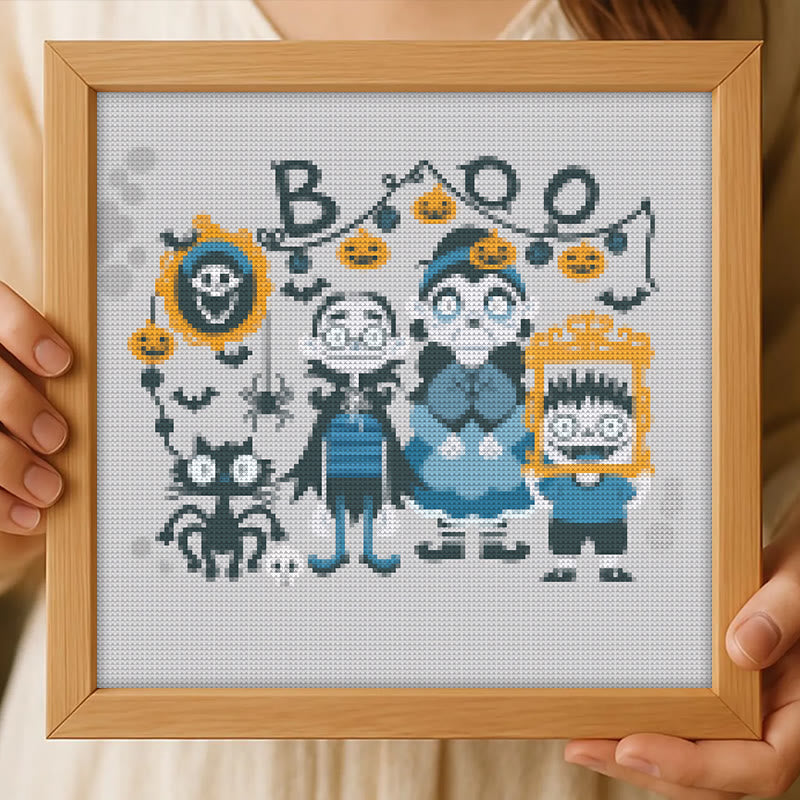 Cross Stitch Kit - Halloween Creepy Vampire | Perfect For Wall Decor | Diy Handmade Artwork - image 3