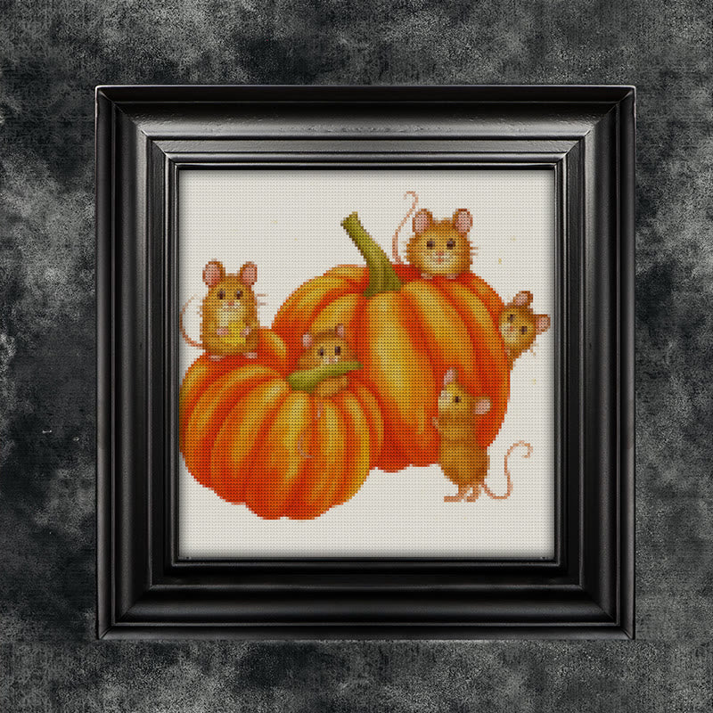 Cross Stitch Kit - Pumpkin Mice | Halloween Handmade Decorations | Needlework For Starter - image 8