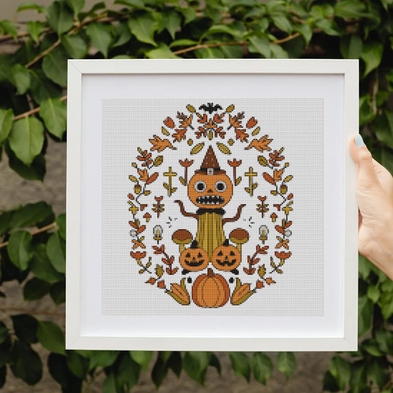 Cross Stitch Kit - Halloween Spooky Pumpkin | Diy Autumn Craft |  Holiday Hanging Paintings - image 5