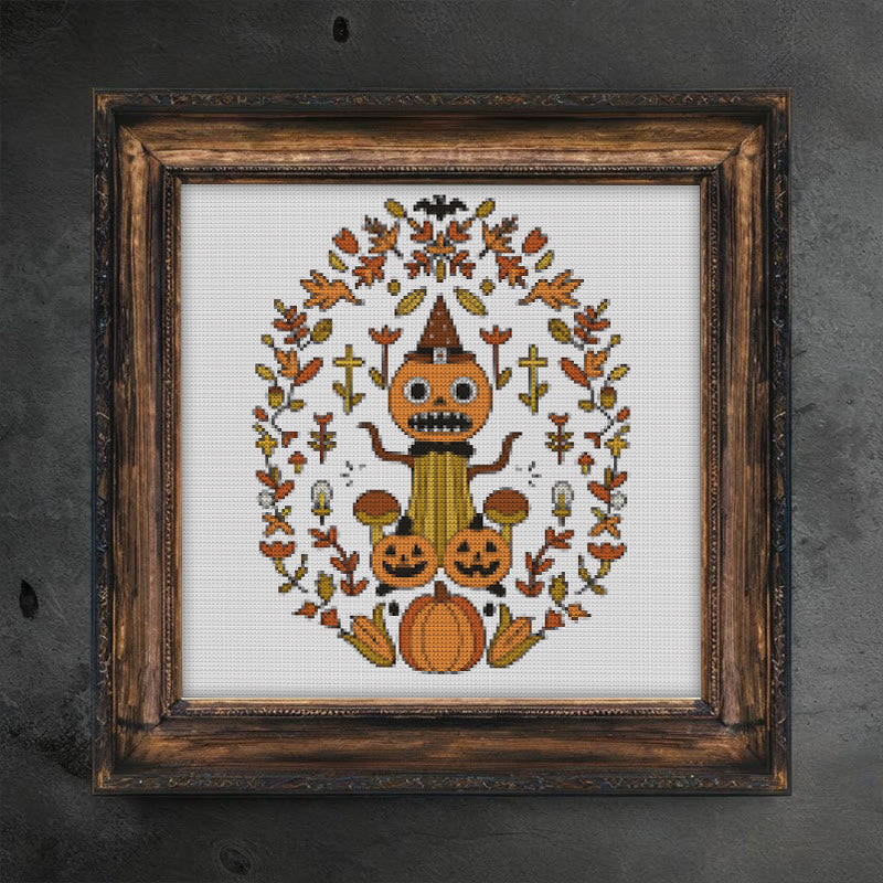 Cross Stitch Kit - Halloween Spooky Pumpkin | Diy Autumn Craft |  Holiday Hanging Paintings - image 4