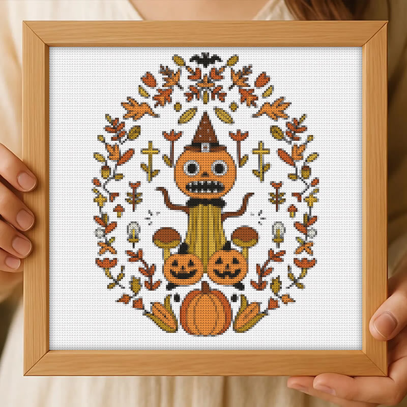 Cross Stitch Kit - Halloween Spooky Pumpkin | Diy Autumn Craft |  Holiday Hanging Paintings - Halloween Spooky Pumpkin - image 7
