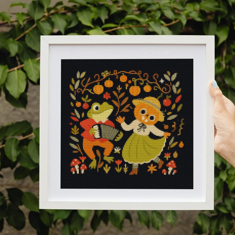 Cross Stitch Kit - Halloween Frog Pumpkin | Hose Decoration Artwork | Spooky Halloween Craft - image 2