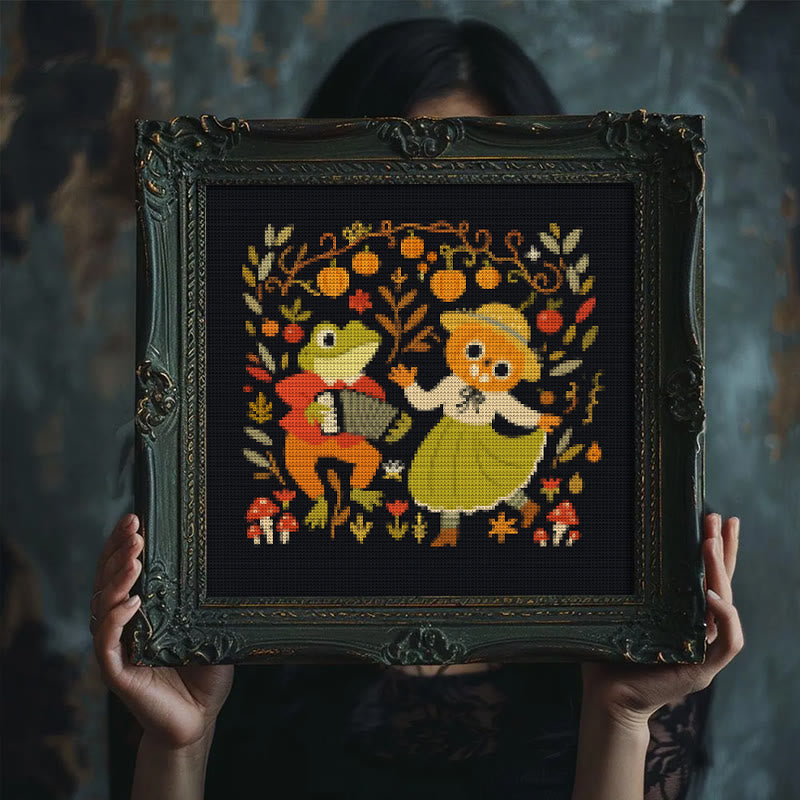 Cross Stitch Kit - Halloween Frog Pumpkin | Hose Decoration Artwork | Spooky Halloween Craft - image 3