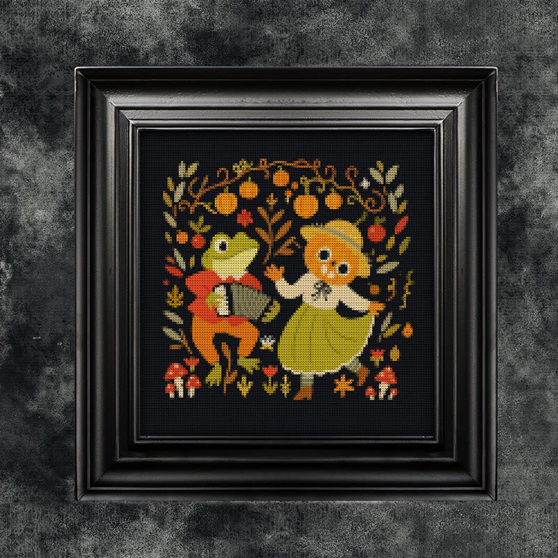 Cross Stitch Kit - Halloween Frog Pumpkin | Hose Decoration Artwork | Spooky Halloween Craft - image 4