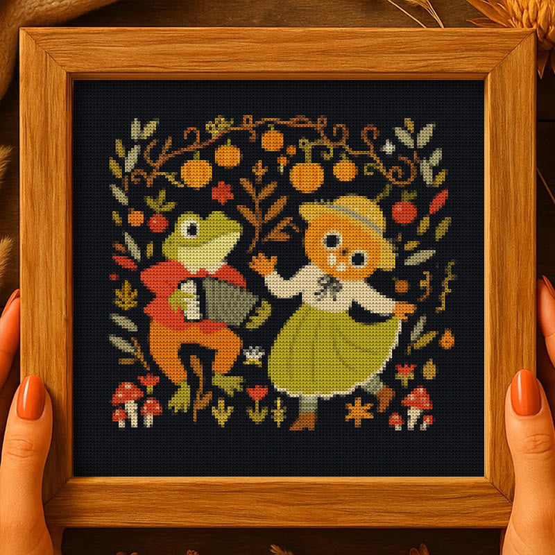 Cross Stitch Kit - Halloween Frog Pumpkin | Hose Decoration Artwork | Spooky Halloween Craft - image 6