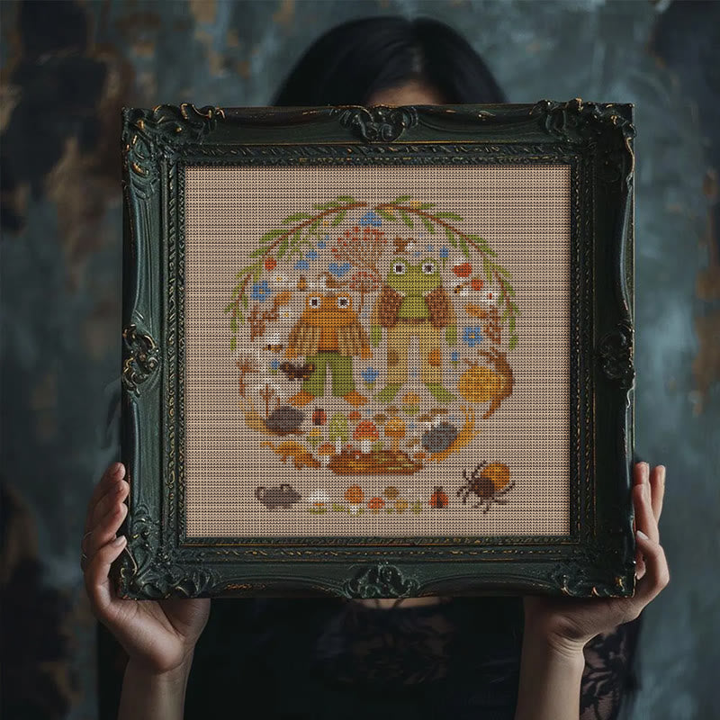 Cross Stitch Kit - Forest Frogs | Unique Animal Handicraft  | Starter Needle Craft - image 5
