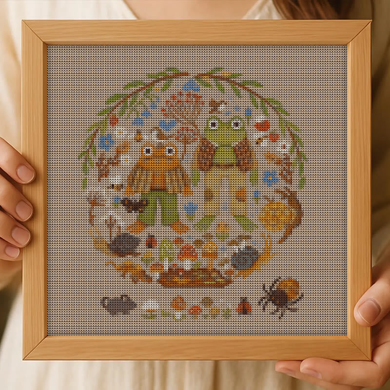 Cross Stitch Kit - Forest Frogs | Unique Animal Handicraft  | Starter Needle Craft - image 8