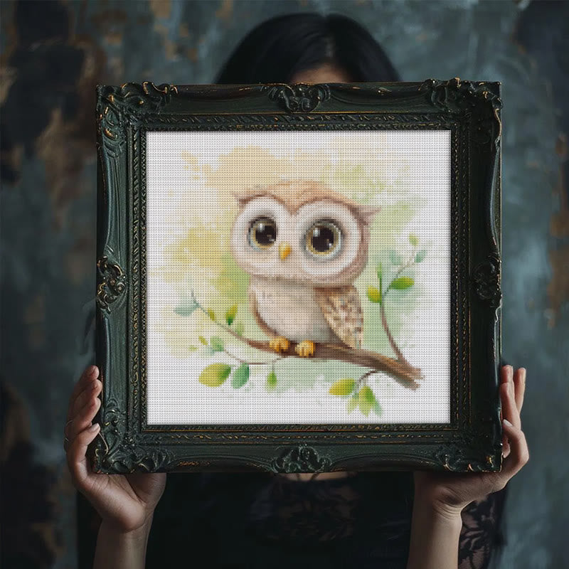 Cross Stitch Kit - Adorable Baby Owl | Easy Animal Needlework | Diy Hanging Paintings - image 5