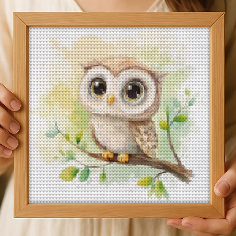 Cross Stitch Kit - Adorable Baby Owl | Easy Animal Needlework | Diy Hanging Paintings - image 7