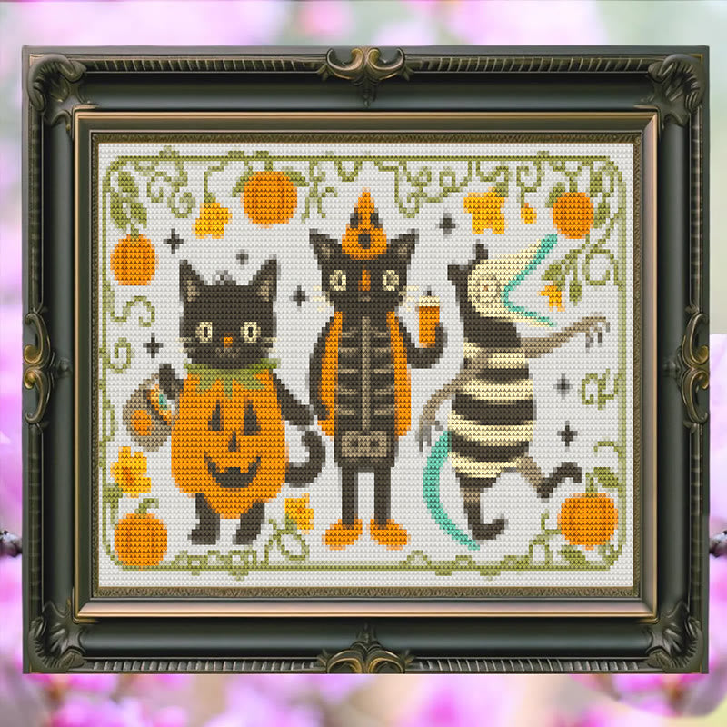 Cross Stitch Kit - Halloween Black Cat | Halloween Desk Decor | Handicraft Gifts For Crafter - image 3