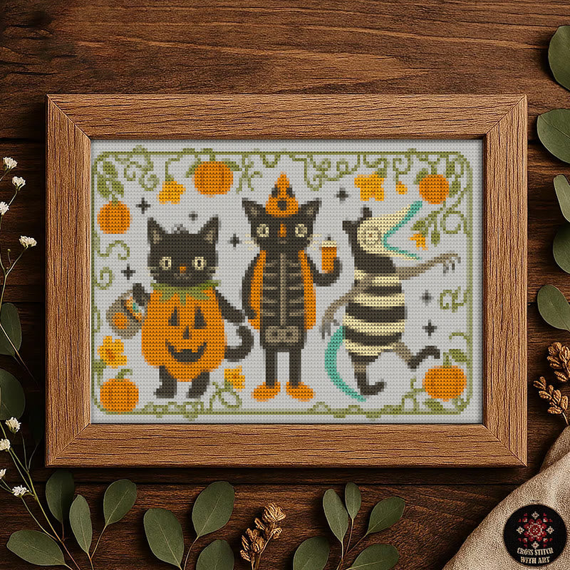 Cross Stitch Kit - Halloween Black Cat | Halloween Desk Decor | Handicraft Gifts For Crafter - image 2
