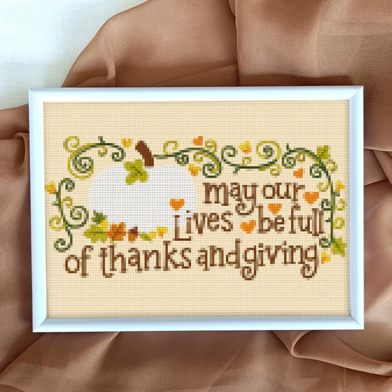 Cross Stitch Kit - Thanksgiving Blessings | Easy Handmade Needlepoint | Unique Home Ornament - image 7