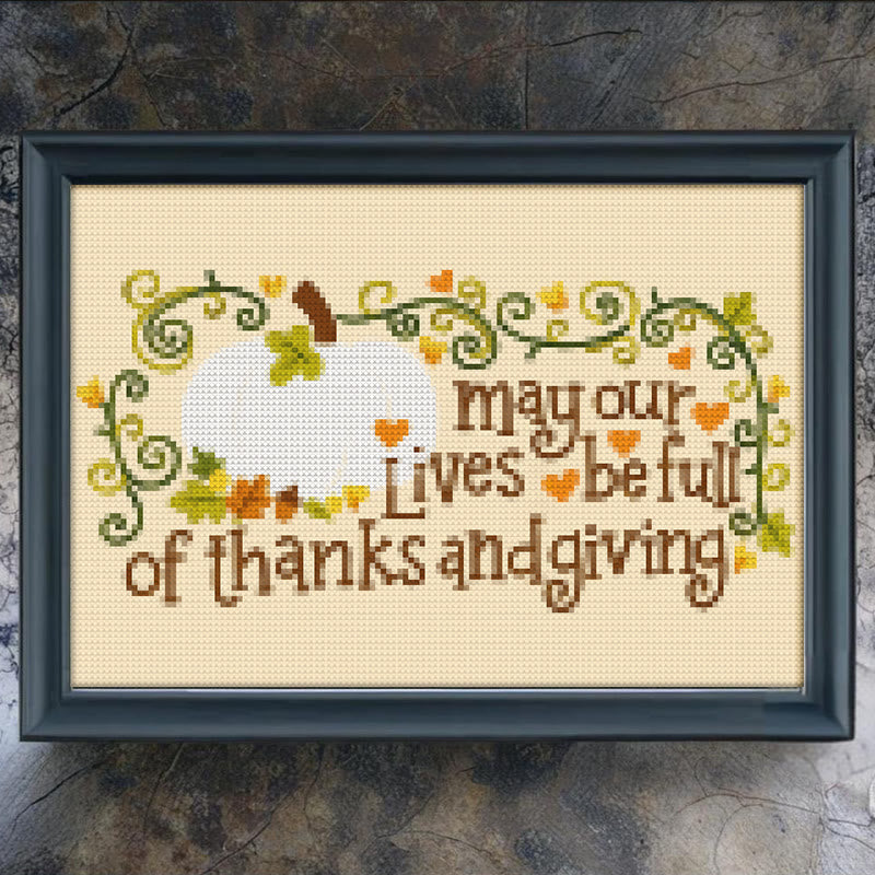 Cross Stitch Kit - Thanksgiving Blessings | Easy Handmade Needlepoint | Unique Home Ornament - image 5