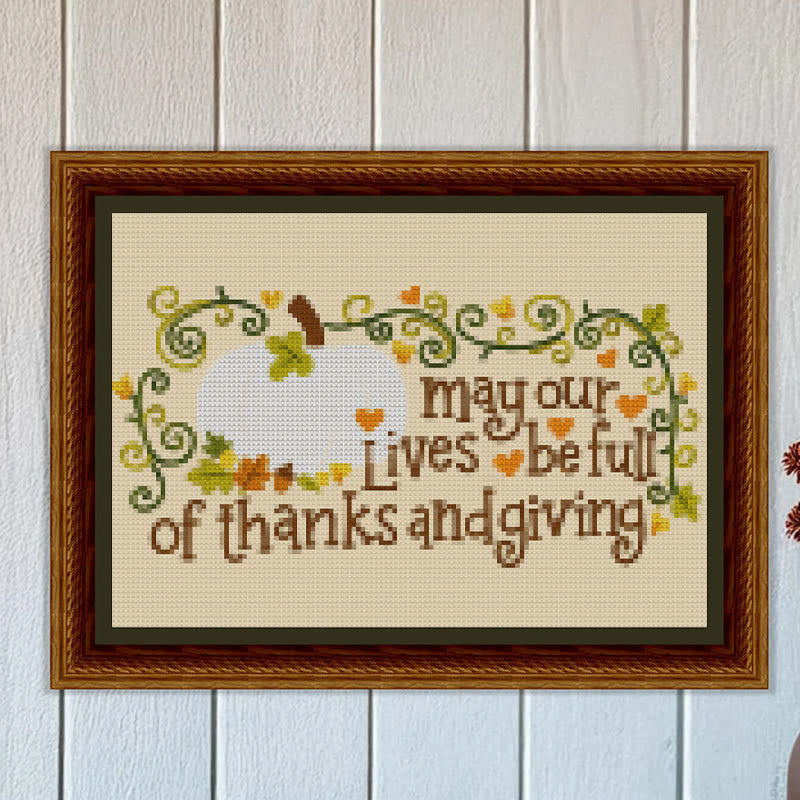 Cross Stitch Kit - Thanksgiving Blessings | Easy Handmade Needlepoint | Unique Home Ornament - image 8