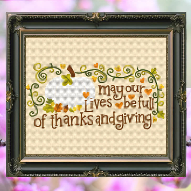 Cross Stitch Kit - Thanksgiving Blessings | Easy Handmade Needlepoint | Unique Home Ornament - image 3