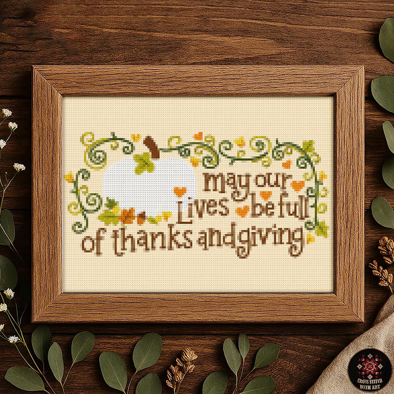 Cross Stitch Kit - Thanksgiving Blessings | Easy Handmade Needlepoint | Unique Home Ornament - image 4