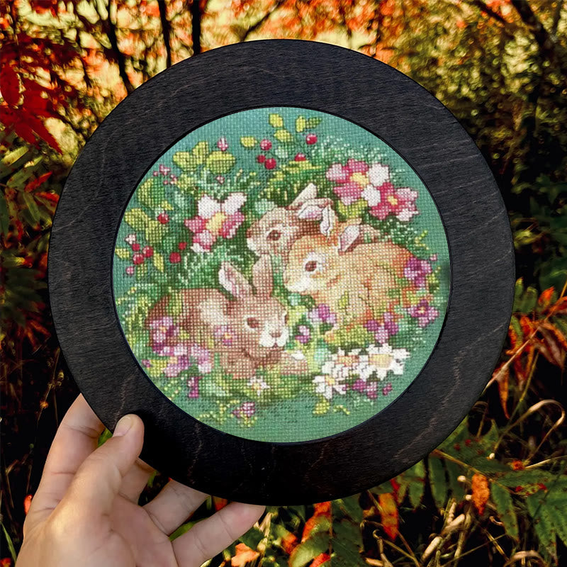 Cross Stitch Kit - Charming Floral Rabbit | Animal Sewing Handicraft | Beautiful Home Ornament - image 4