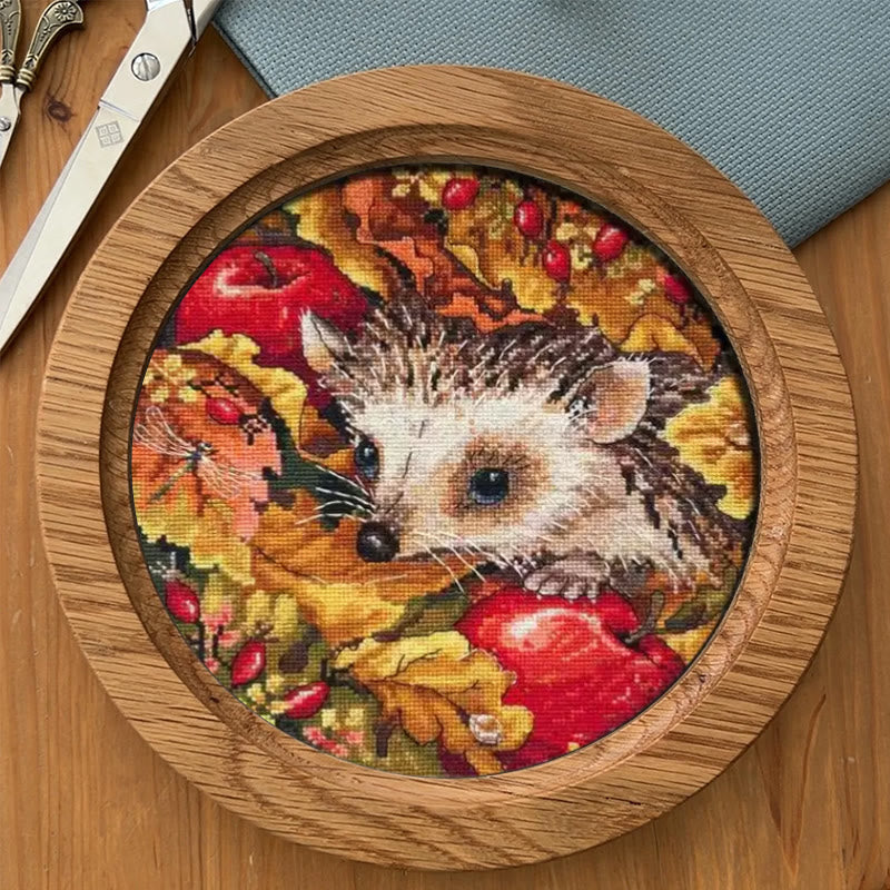 Cross Stitch Kit - Hedgehog In Autumn | Animal Stitch Artwork | Nice For Room Decoration - image 5