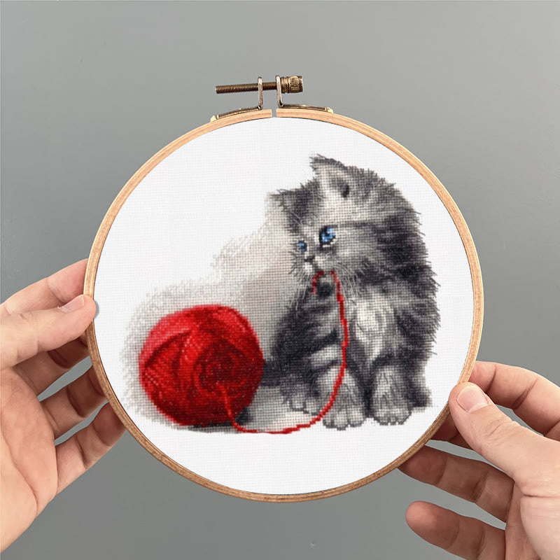 Cross Stitch Kit - Adorable Kitten | Perfect Gifts For Cat Lovers | Handmade Wall Hanging - image 9