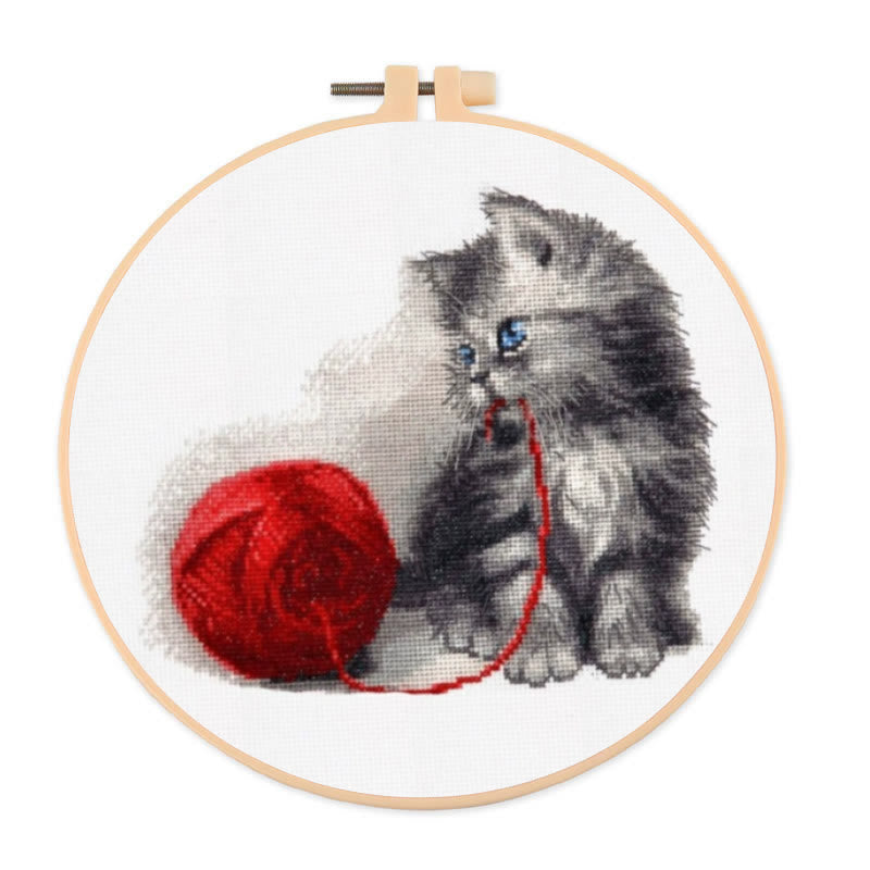 Cross Stitch Kit - Adorable Kitten | Perfect Gifts For Cat Lovers | Handmade Wall Hanging - Adorable Kitten - image 0