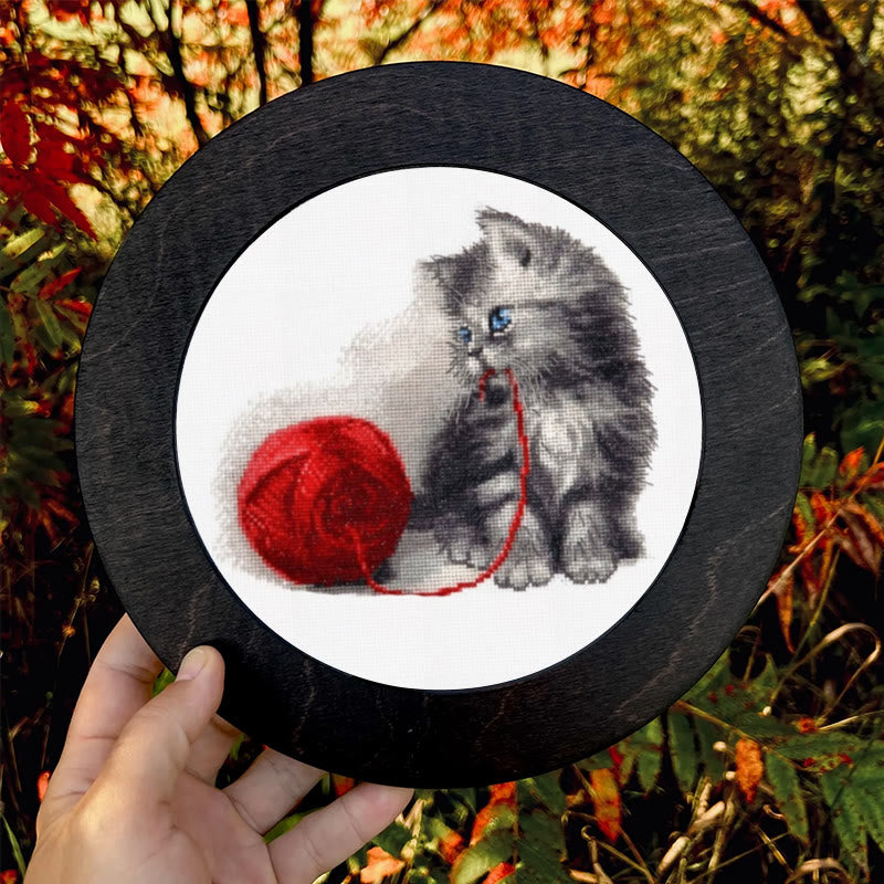 Cross Stitch Kit - Adorable Kitten | Perfect Gifts For Cat Lovers | Handmade Wall Hanging - image 2