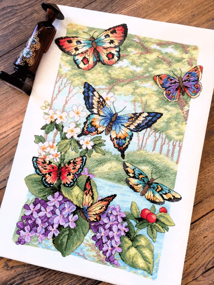 Cross Stitch Kit - Forest Butterfly | Nice Sewing Craft | Perfect For Needle Beginner - image 4