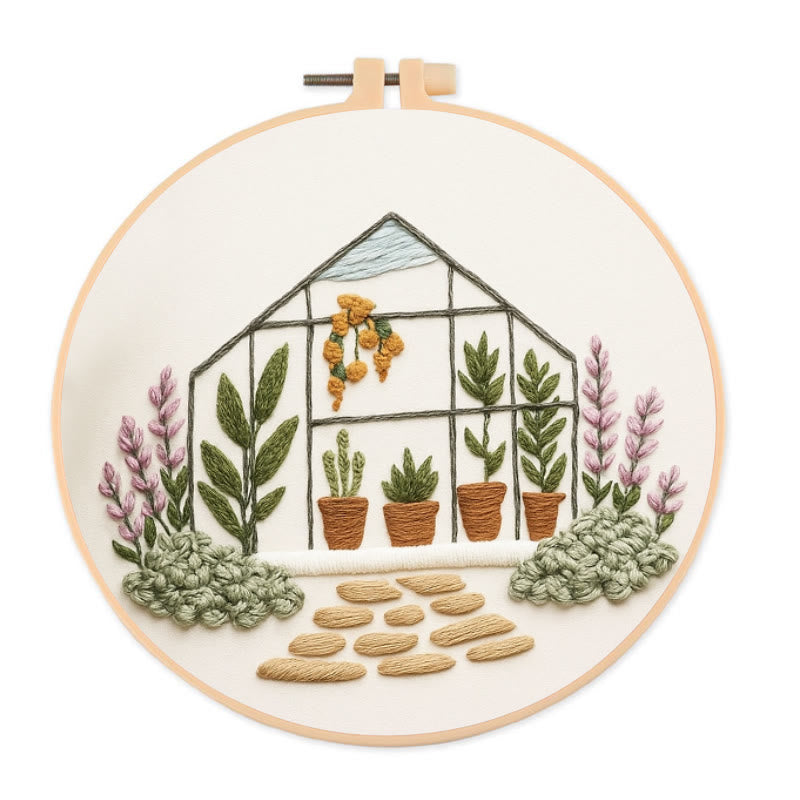 Rubbyoo Embroidery Kit - Botanical Greenhouse | Handmade Collection | Diy Decoration Craft - 20*20cm - image 0