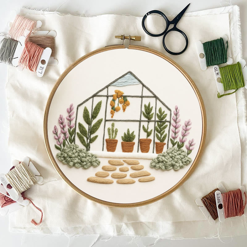 Rubbyoo Embroidery Kit - Botanical Greenhouse | Handmade Collection | Diy Decoration Craft - image 1