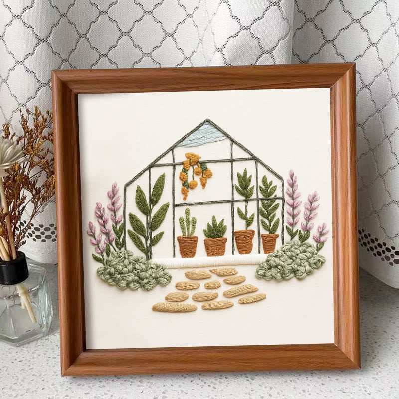 Rubbyoo Embroidery Kit - Botanical Greenhouse | Handmade Collection | Diy Decoration Craft - Embroidery Kit Plus An Extra Frame - image 10