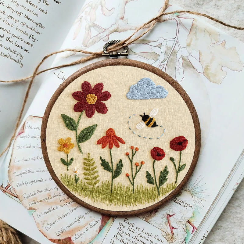 Rubbyoo Embroidery Kit - Spring Flowers | Easy Needle Craft | Perfect Table  Decoration - image 2