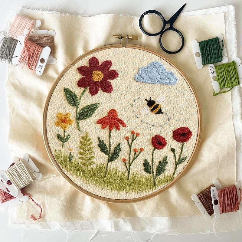Rubbyoo Embroidery Kit - Spring Flowers | Easy Needle Craft | Perfect Table  Decoration - image 4