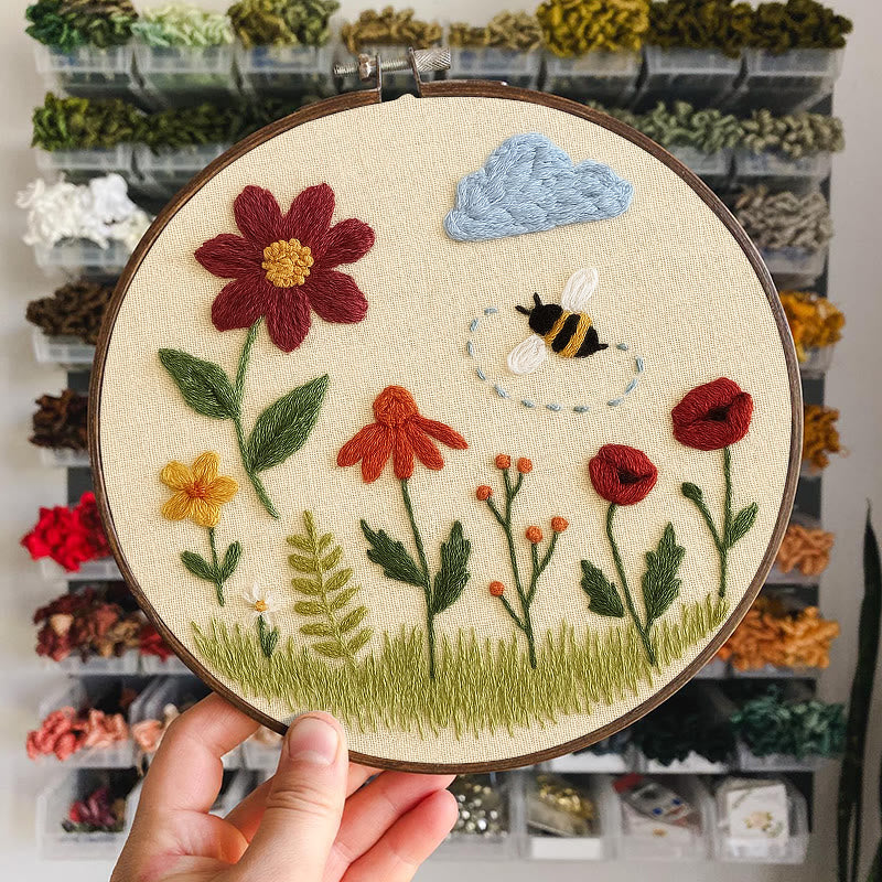 Rubbyoo Embroidery Kit - Spring Flowers | Easy Needle Craft | Perfect Table  Decoration - image 9