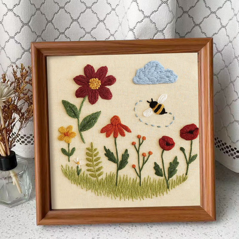 Rubbyoo Embroidery Kit - Spring Flowers | Easy Needle Craft | Perfect Table  Decoration - Embroidery Kit Plus An Extra Frame - image 10