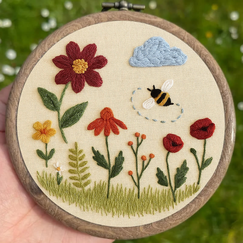 Rubbyoo Embroidery Kit - Spring Flowers | Easy Needle Craft | Perfect Table  Decoration - image 3