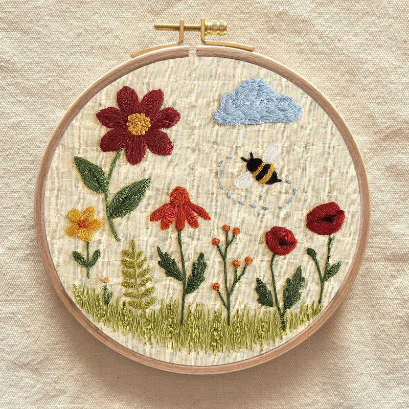Rubbyoo Embroidery Kit - Spring Flowers | Easy Needle Craft | Perfect Table  Decoration - image 6