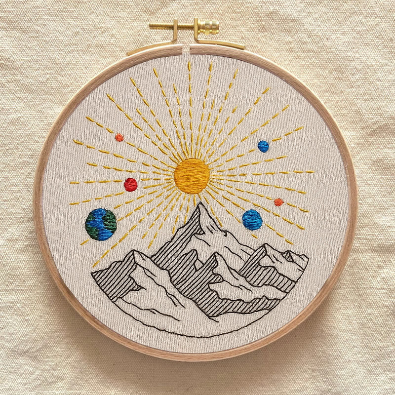 Rubbyoo Embroidery Kit - Shining Mountain | Diy Landscape Artwork | Starter Handicraft - image 5
