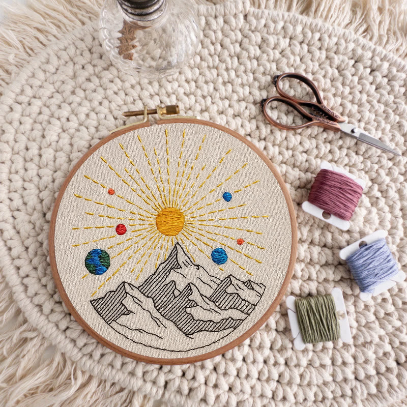 Rubbyoo Embroidery Kit - Shining Mountain | Diy Landscape Artwork | Starter Handicraft - image 4