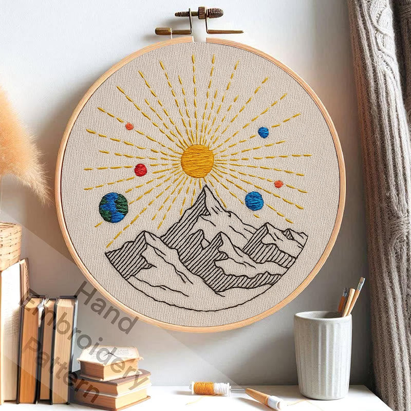 Rubbyoo Embroidery Kit - Shining Mountain | Diy Landscape Artwork | Starter Handicraft - image 3