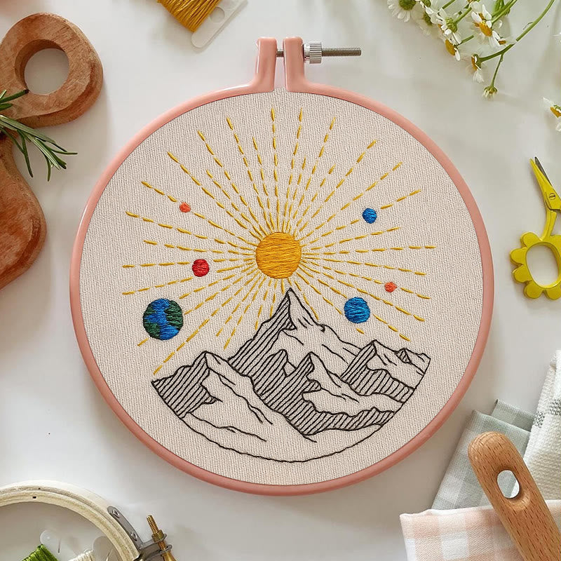 Rubbyoo Embroidery Kit - Shining Mountain | Diy Landscape Artwork | Starter Handicraft - image 7