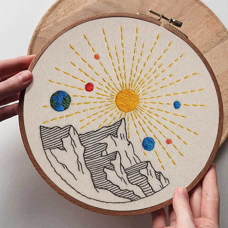 Rubbyoo Embroidery Kit - Shining Mountain | Diy Landscape Artwork | Starter Handicraft - image 8