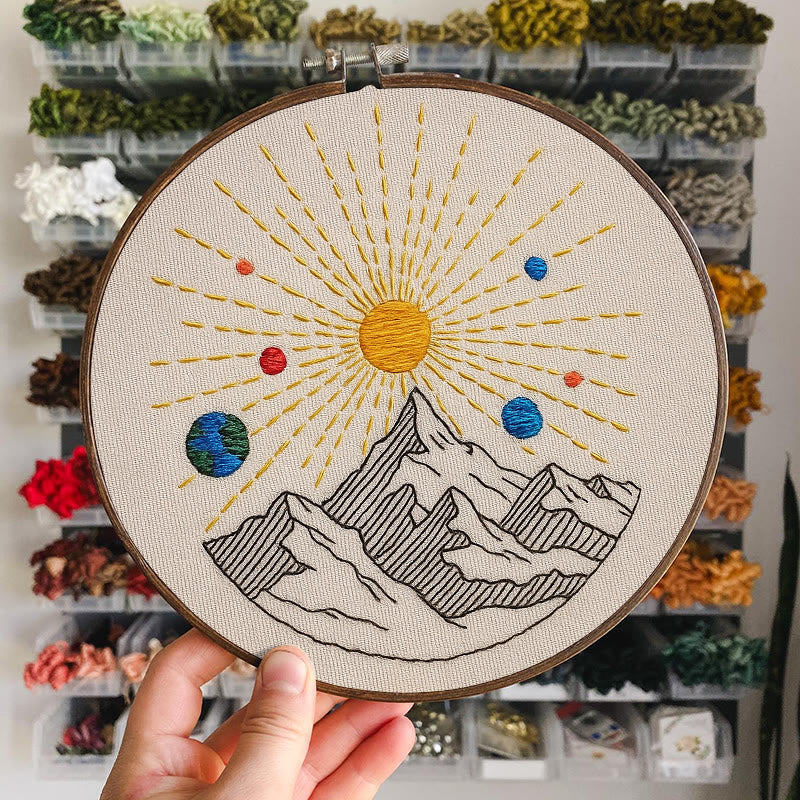 Rubbyoo Embroidery Kit - Shining Mountain | Diy Landscape Artwork | Starter Handicraft - image 9