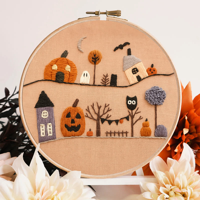 Rubbyoo Embroidery Kit - Halloween Village  | Holiday Wall Decoration |  Diy Halloween Craft  - image 8