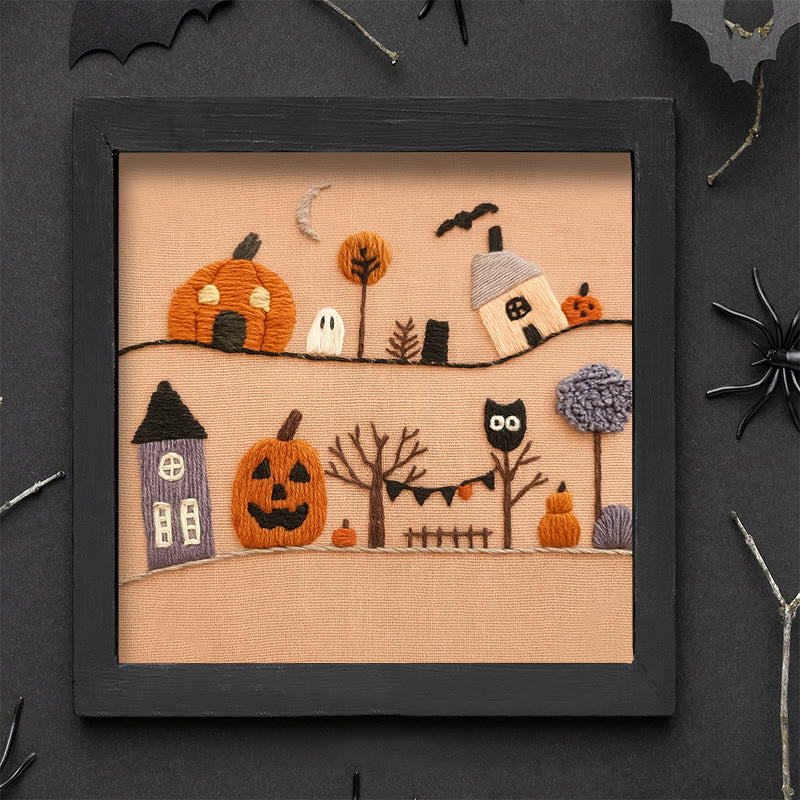 Rubbyoo Embroidery Kit - Halloween Village  | Holiday Wall Decoration |  Diy Halloween Craft  - image 5