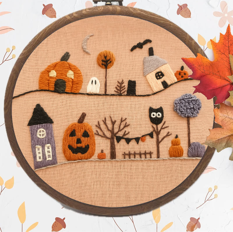 Rubbyoo Embroidery Kit - Halloween Village  | Holiday Wall Decoration |  Diy Halloween Craft  - image 7