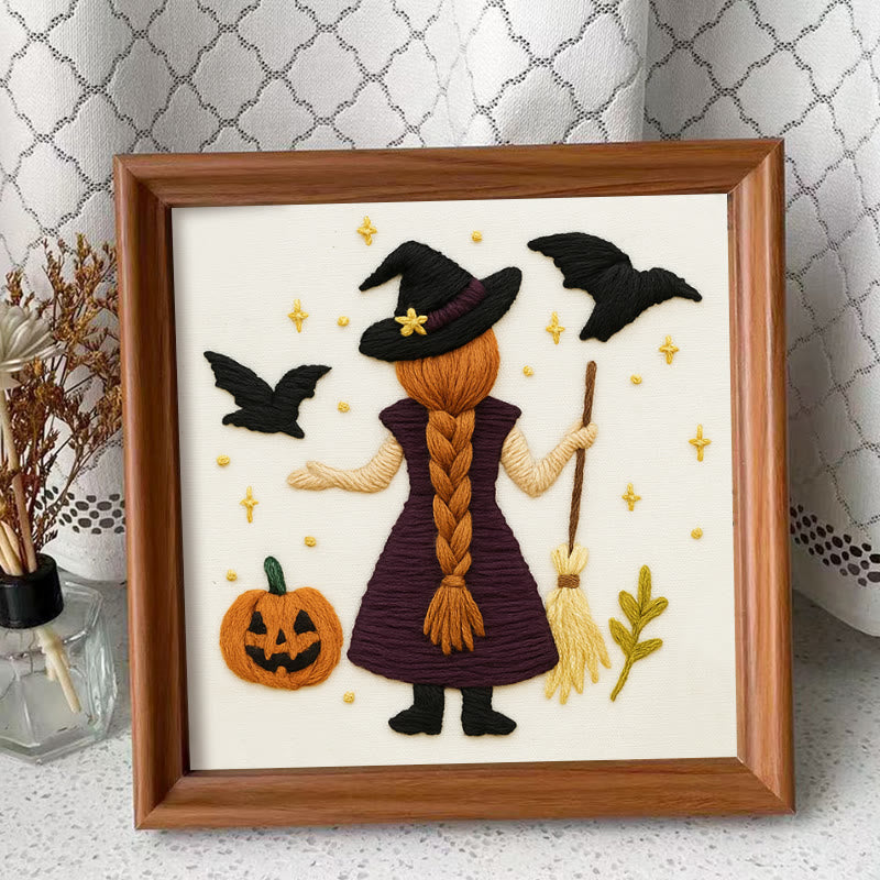 Rubbyoo Embroidery Kit - Mysterious Raven Witch | Halloween Spooky Decoration |  Beginner Handmade Craft - image 9