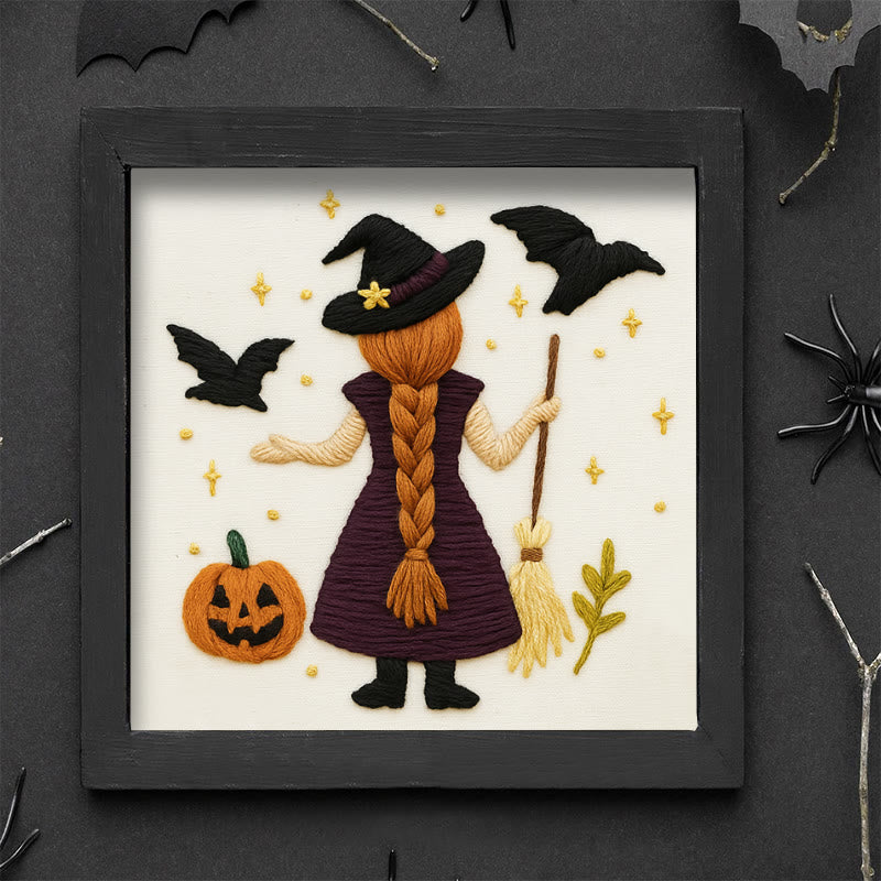 Rubbyoo Embroidery Kit - Mysterious Raven Witch | Halloween Spooky Decoration |  Beginner Handmade Craft - image 7