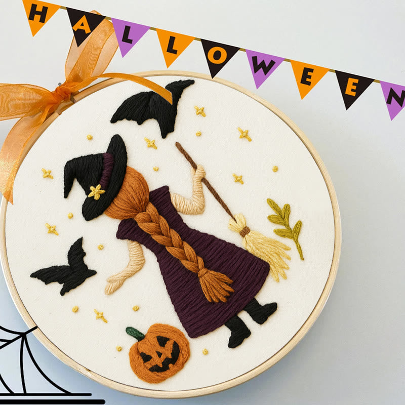 Rubbyoo Embroidery Kit - Mysterious Raven Witch | Halloween Spooky Decoration |  Beginner Handmade Craft - image 5