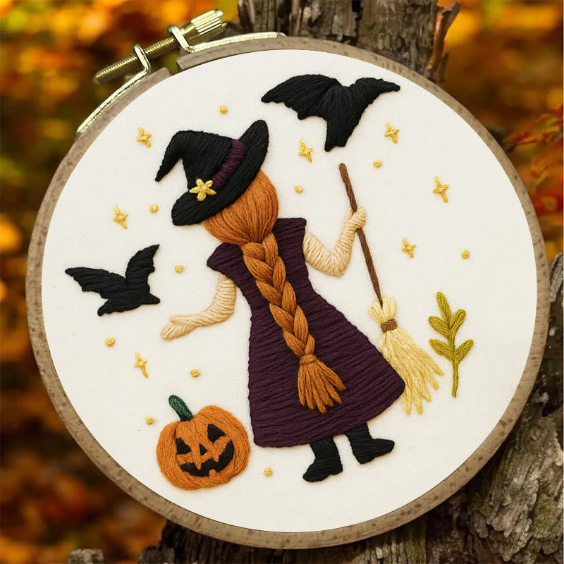 Rubbyoo Embroidery Kit - Mysterious Raven Witch | Halloween Spooky Decoration |  Beginner Handmade Craft - image 6